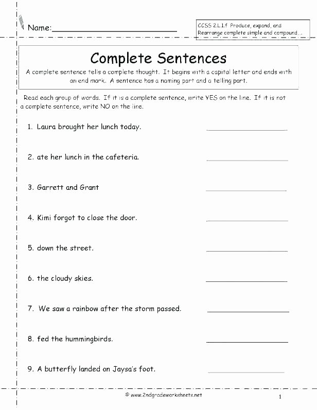 Complex Sentences Worksheets with Answers Sentence Structure Practice Worksheets