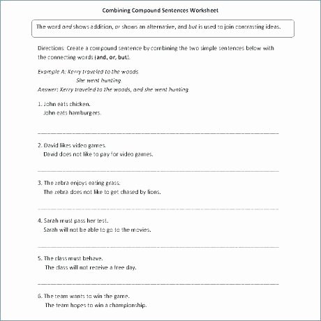 Complex Sentences Worksheets with Answers Simple Sentences Worksheet Teaching Resource Worksheet