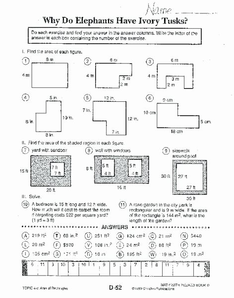 Compound Shapes Worksheet Answers area Worksheets 7th Grade