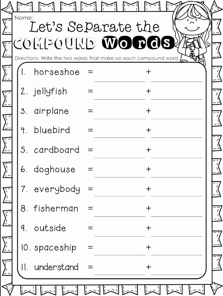 Compound Word Worksheet 2nd Grade Pound Words Worksheets Grade 2nd Pdf First Printable