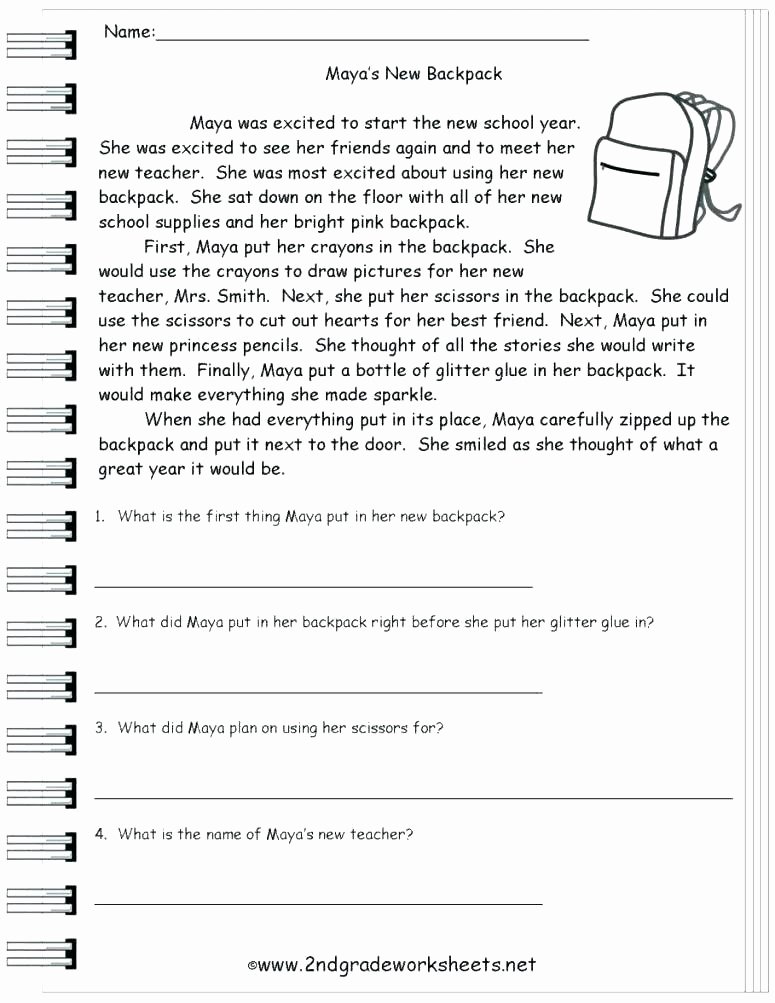 Comprehension Worksheet First Grade Collection Free Reading Prehension Worksheet First