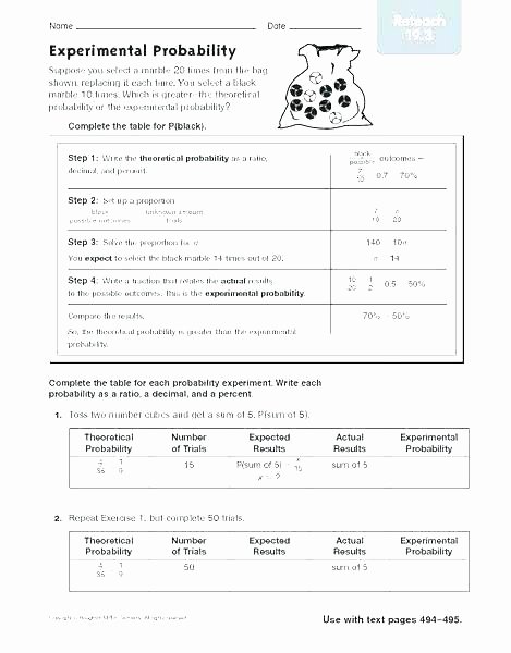 Conditional Probability Worksheet Kuta Third Grade Probability Worksheets