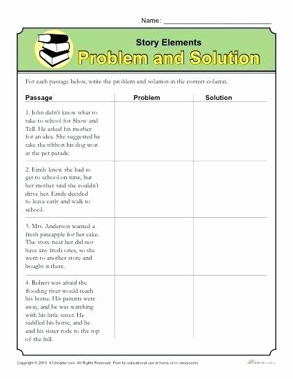 Conflict Resolution Worksheet for Adults Identifying Conflict In A Story Worksheets