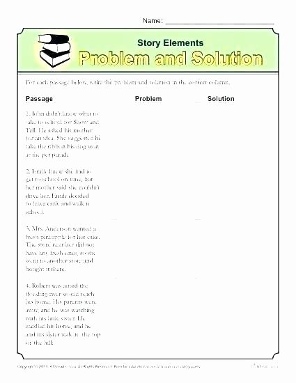 Conflict Resolution Worksheet for Adults Story Elements Worksheets 2nd Grade