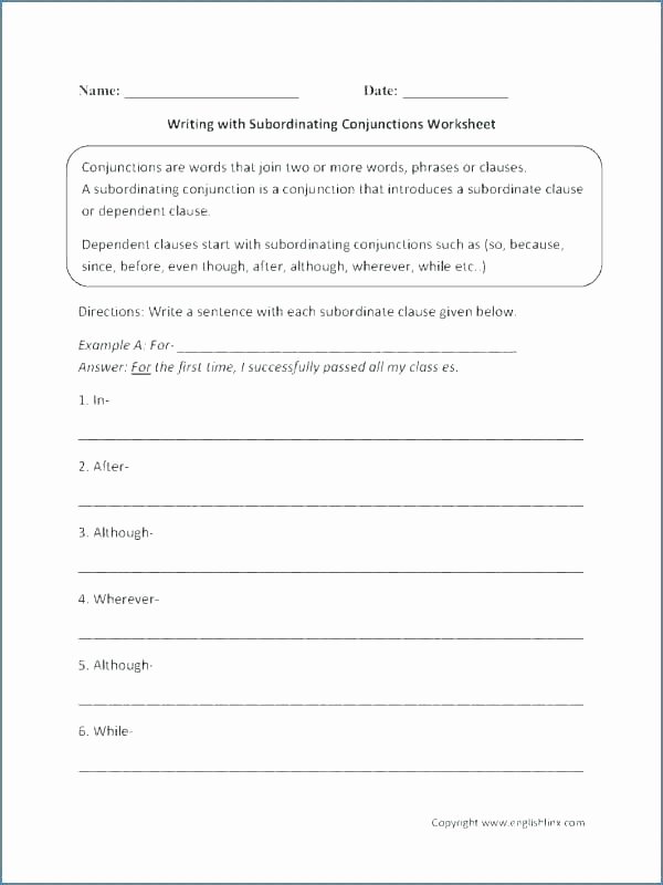 Conjunction Worksheet 3rd Grade Conjunctions Worksheets for Grade 5 Conjunction Pennies