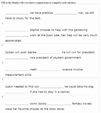 Conjunction Worksheets for Grade 3 Correlative Conjunctions Worksheets