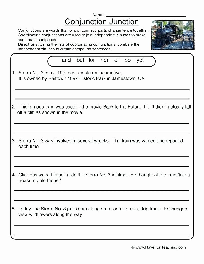 Conjunctions Worksheets 5th Grade Interjection Worksheets 7th Grade