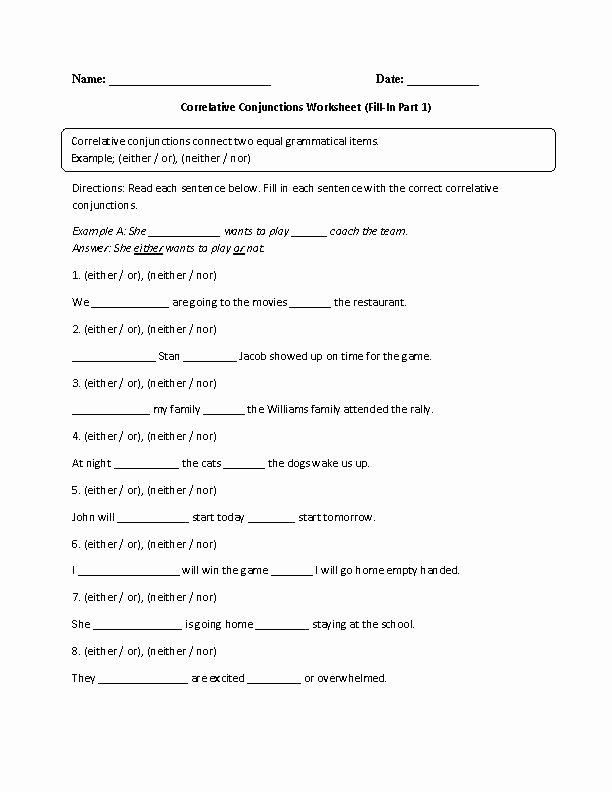 Conjunctions Worksheets for Grade 3 English Conjunctions Worksheets – Trungcollection