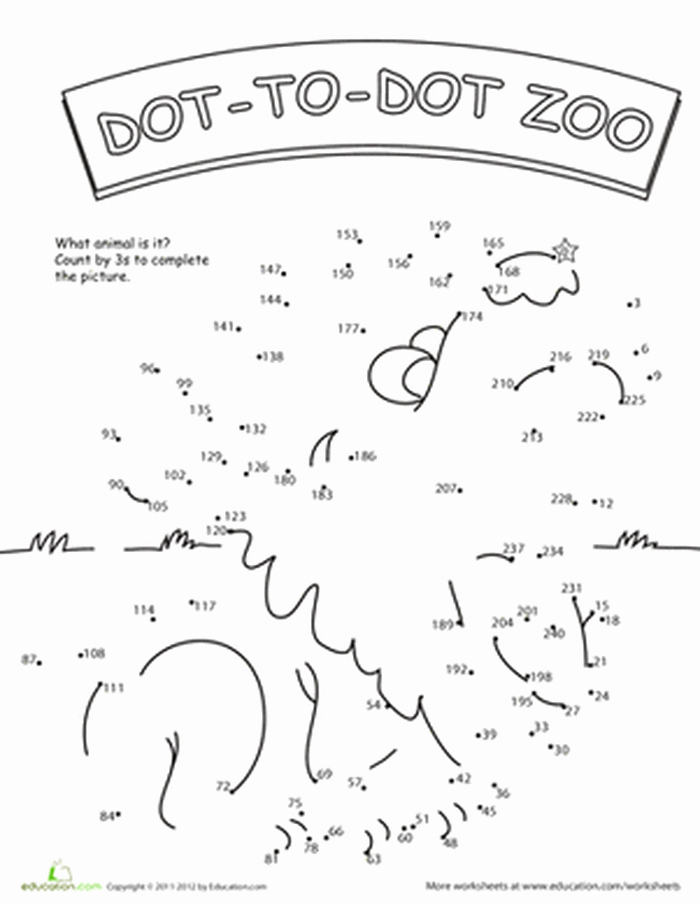 Connect the Dots Math Worksheets 2 Zoo Math Worksheets Printable Dot Dot Zoo 3 Place