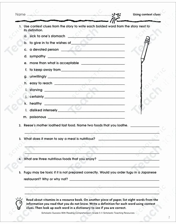 Context Clues Worksheets Grade 5 Context Clues Worksheets 5th Grade Download Free Printable