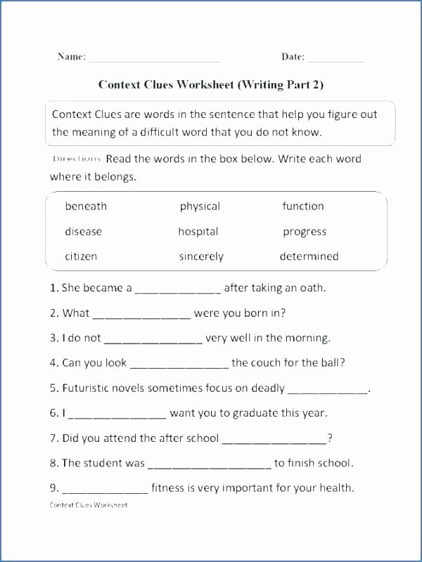 Context Clues Worksheets Grade 5 Context Clues Worksheets 5th Grade Pdf