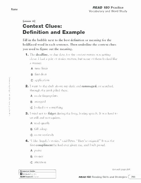 Context Clues Worksheets Grade 5 Context Clues Worksheets with Answers