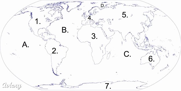 Continents and Oceans Blank Worksheet Blank Maps Of Continents and Oceans and Travel Information
