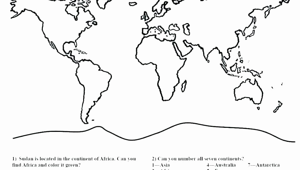 Continents and Oceans Blank Worksheet Continents Coloring Page – Productosdaymar