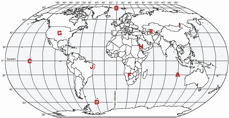 Continents and Oceans Blank Worksheet Longitude and Latitude Printable Worksheet