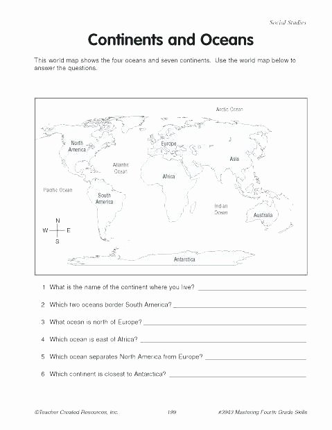 Continents and Oceans Worksheet Printable Grade 7 Geography Worksheets Printable Geography Worksheets