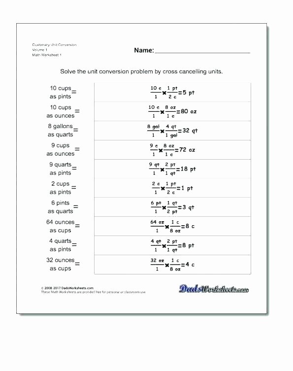 Conversion Worksheets 5th Grade 4th Grade Math Worksheets Measurement Conversions Fresh