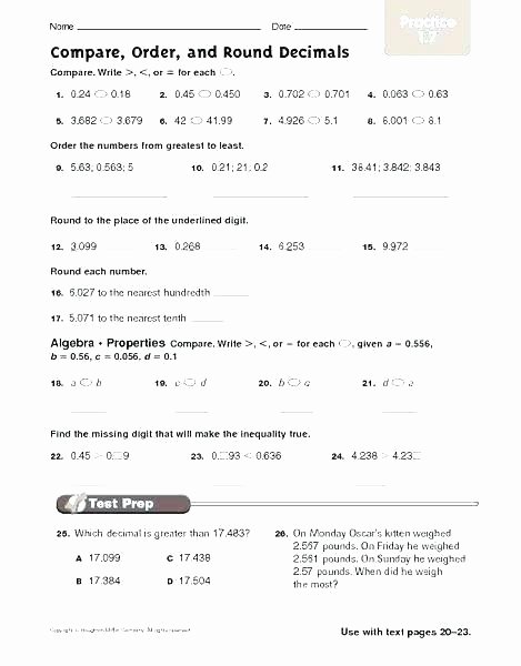 Conversion Worksheets 5th Grade Rounding whole Numbers Worksheets 5th Grade