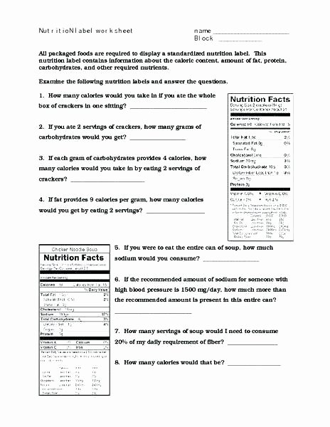 Cooking Worksheets for Middle School Blank Food Label Worksheets – Morningknits
