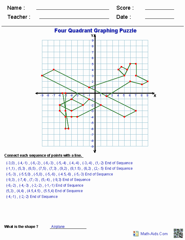 Coordinate Grid Pictures 5th Grade Graphing Worksheets