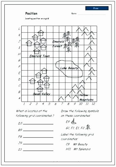 Coordinate Grid Worksheet Pdf Grid Map Worksheets 3rd Grade