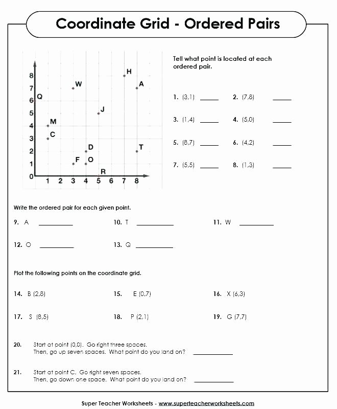 Coordinate Grid Worksheets 5th Grade ordered Pairs and Coordinate Plane Worksheets with Free