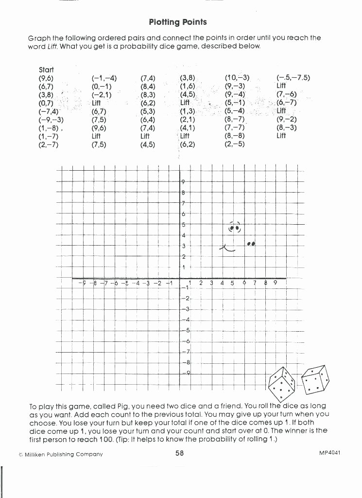 Coordinate Plane Worksheets Middle School Graphing Characters Middle School Points Worksheet L