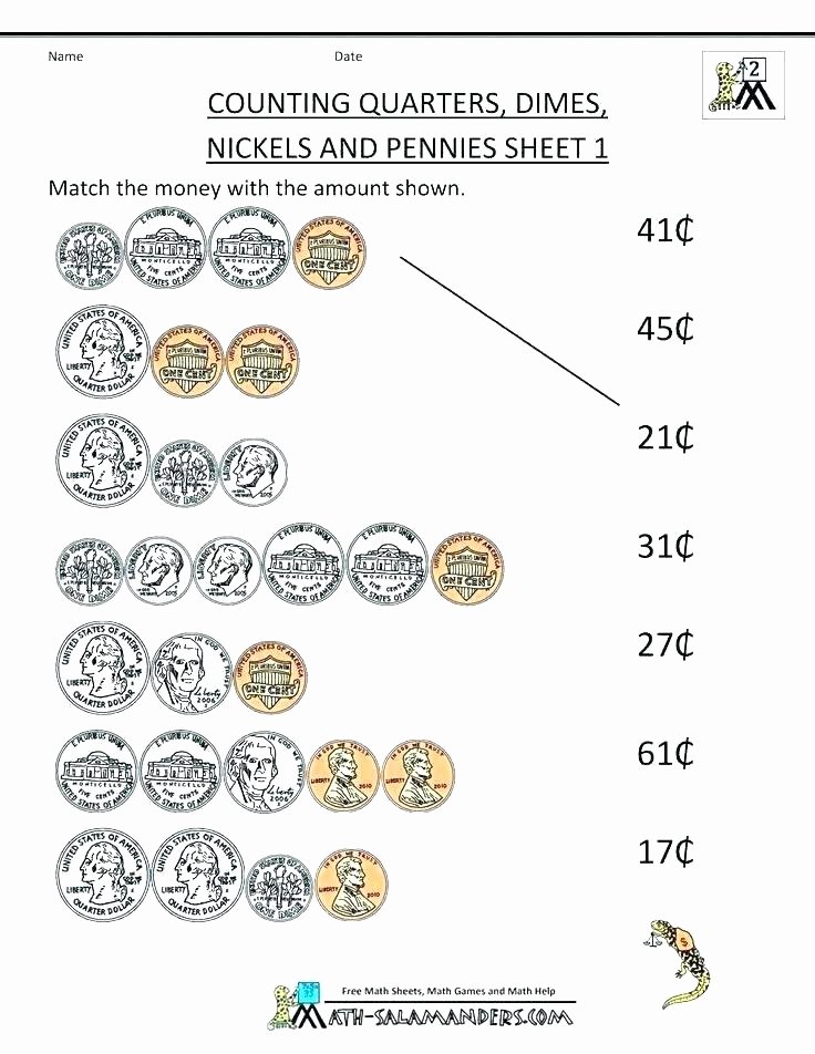 Counting Bills and Coins Worksheets Counting Dimes and Pennies Worksheets – Eastcooperspeakeasy