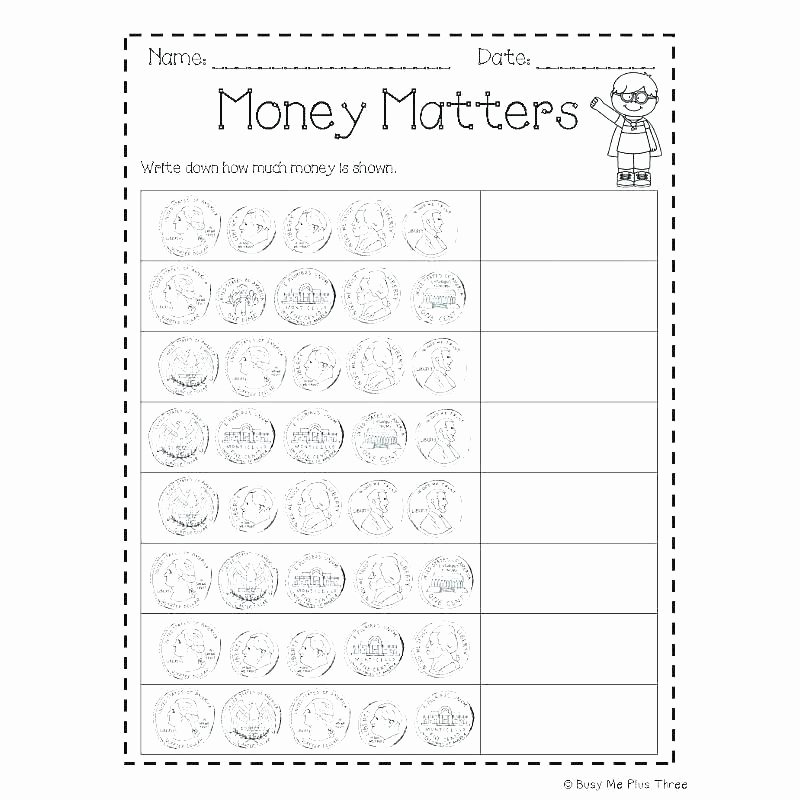 Counting Bills and Coins Worksheets Counting Dollars Worksheets – Trungcollection