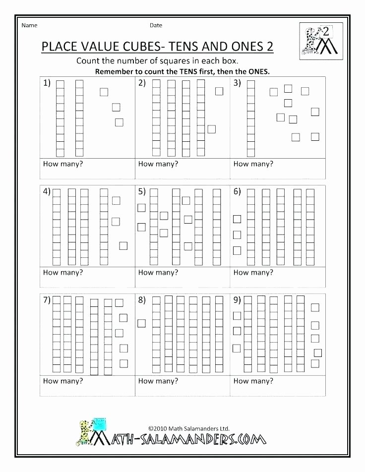 Counting Blocks Worksheets Place Value Worksheet Hundreds Tens and Es 8 Worksheets