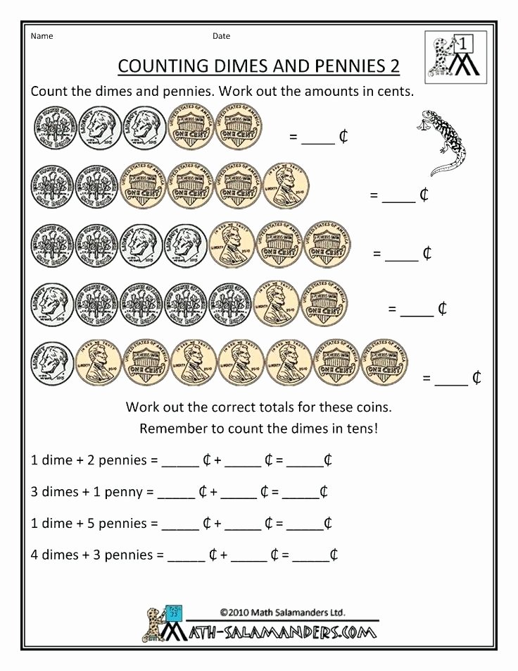Counting Coins Worksheets 2nd Grade Teaching Money to 2nd Grade Worksheets