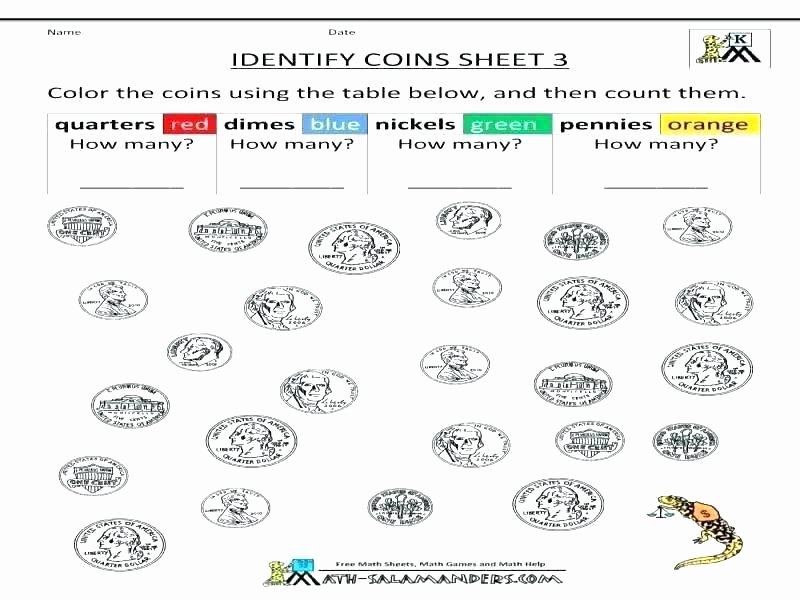 Counting Coins Worksheets First Grade Coin Worksheets for First Grade