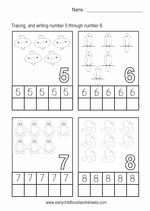 Counting Worksheets Preschool Printable Number Tracing Worksheets for Kindergarten Trace