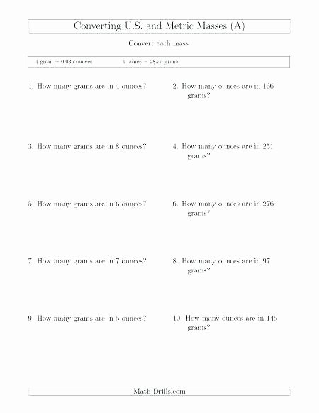 Customary Capacity Worksheets 5th Grade Math Conversion Chart – atlaselevator