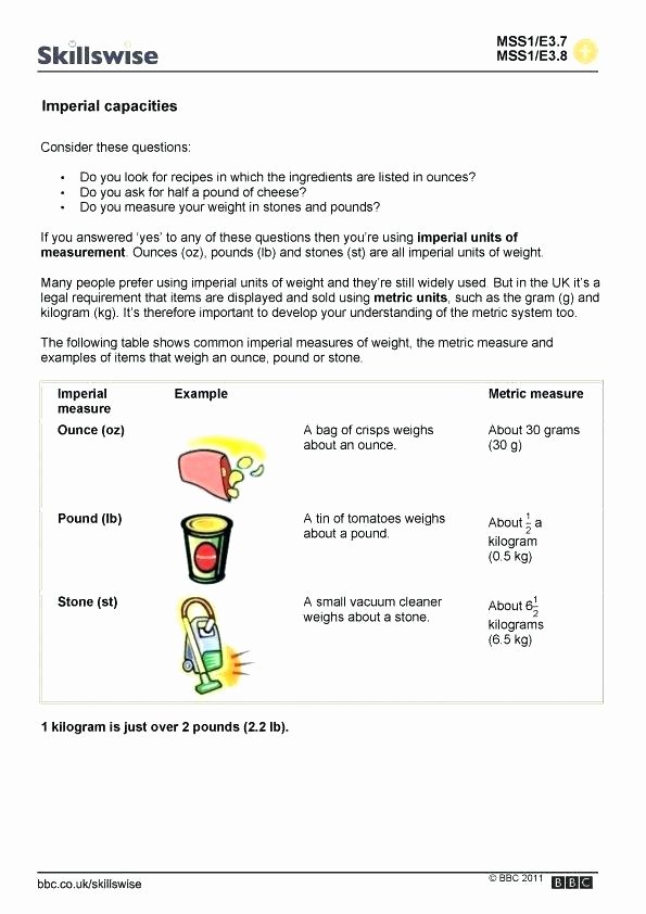 Customary Conversions Worksheet 4 Ounces In Pounds Math Convert and to Kilograms Chart Image
