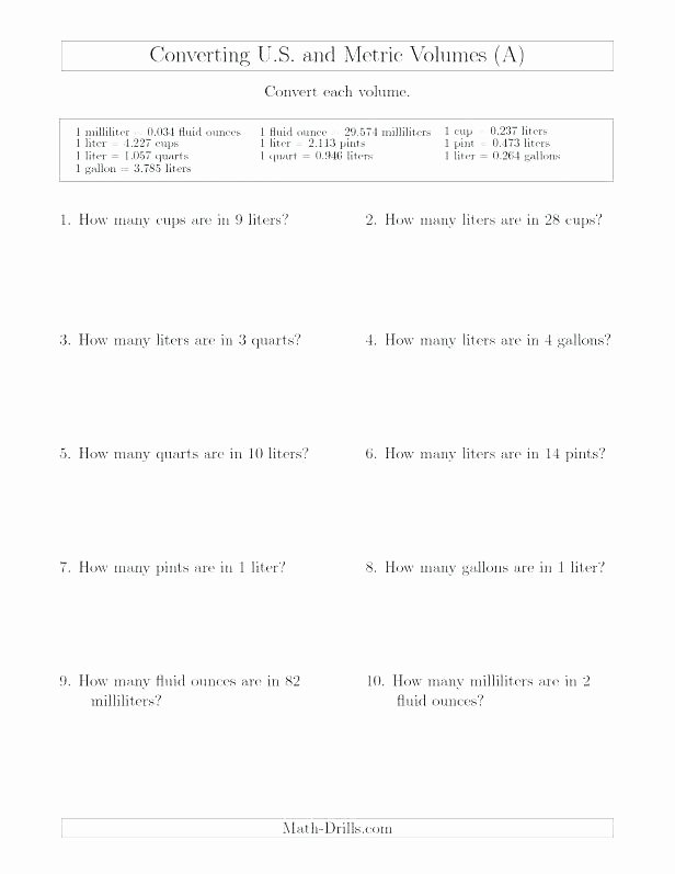Customary Unit Conversion Worksheet Customary Units Measurement Worksheets Grade Appropriate
