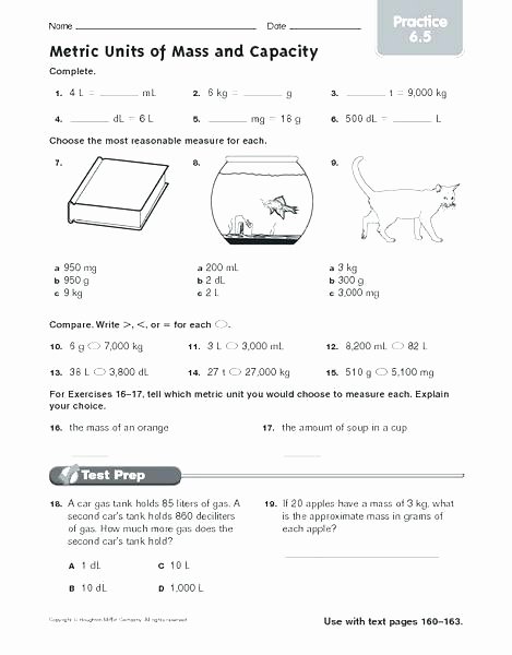 Customary Unit Conversion Worksheet Metric System Worksheets 4th Grade