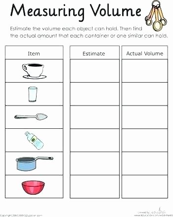 Customary Units Of Capacity Worksheet Measurements Worksheets for Grade 2 – Openlayers
