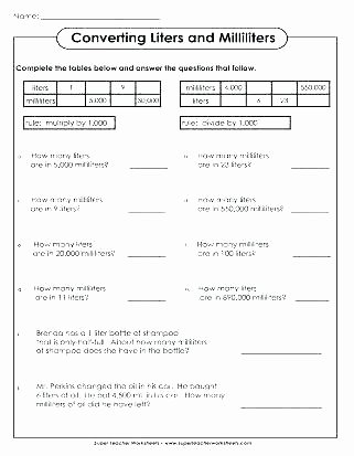 Customary Units Worksheet Measurement Worksheets 7th Grade