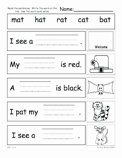 Cvc Cut and Paste Worksheets Cvc Printable Worksheets Free for Kindergarten Download them