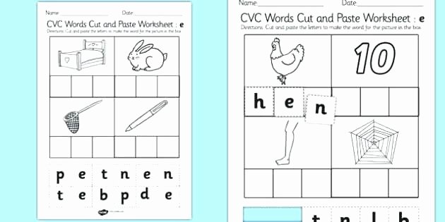 Cvc Words Worksheets Pdf Cvc Word Worksheets Words Worksheets Cut and Paste Worksheet