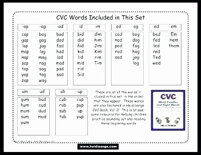 Cvc Words Worksheets Pdf Cvc Words Worksheets for Grade 1