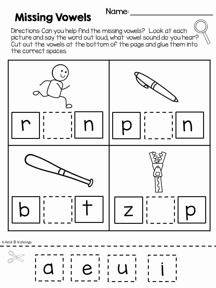 Cvc Worksheet Kindergarten Phonics Vowels Worksheets and No Prep Printables