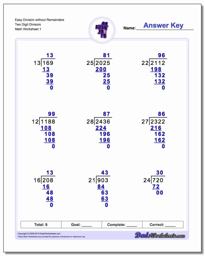 Decimal Division Worksheet Pdf Multiplication and Long Division Worksheets with Decimal