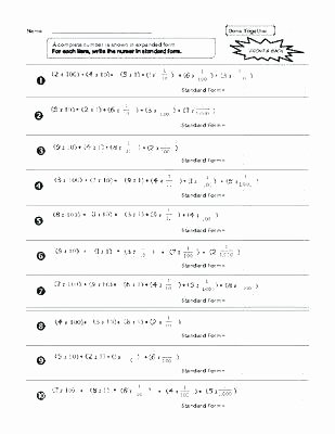 Decimal Expanded form Worksheet Grade 4 Math Place Value Worksheets