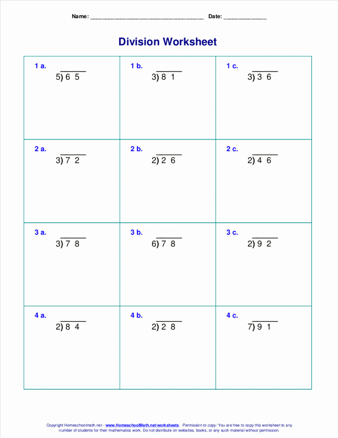 Decimal Long Division Worksheet Long Division Worksheets for Grades 4 6 Two