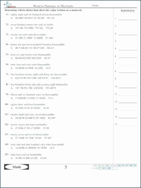 Decimals Expanded form Worksheet Expanded Notation Worksheets for 4th Grade Place Value