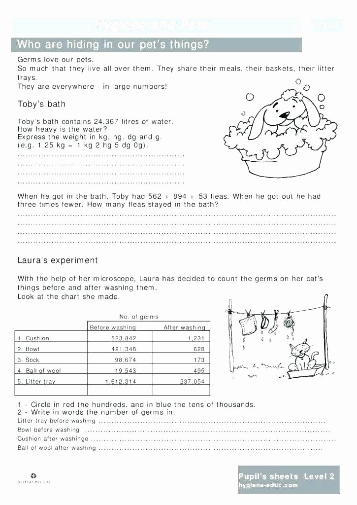 Dentist Worksheets for Kindergarten Free Health Worksheets for 4th Grade