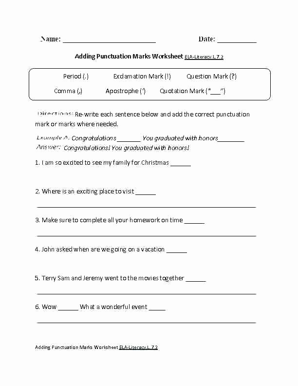 Dialogue Worksheets 3rd Grade Best Of Punctuation Worksheets 3rd Grade