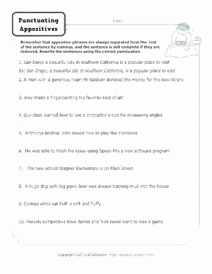 Dialogue Worksheets Middle School Punctuation Worksheets for Grade 8 Kids Free Printouts and